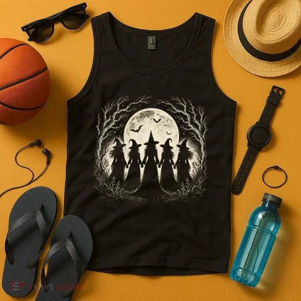 Witches Under Full Moon Halloween Night Tank Top