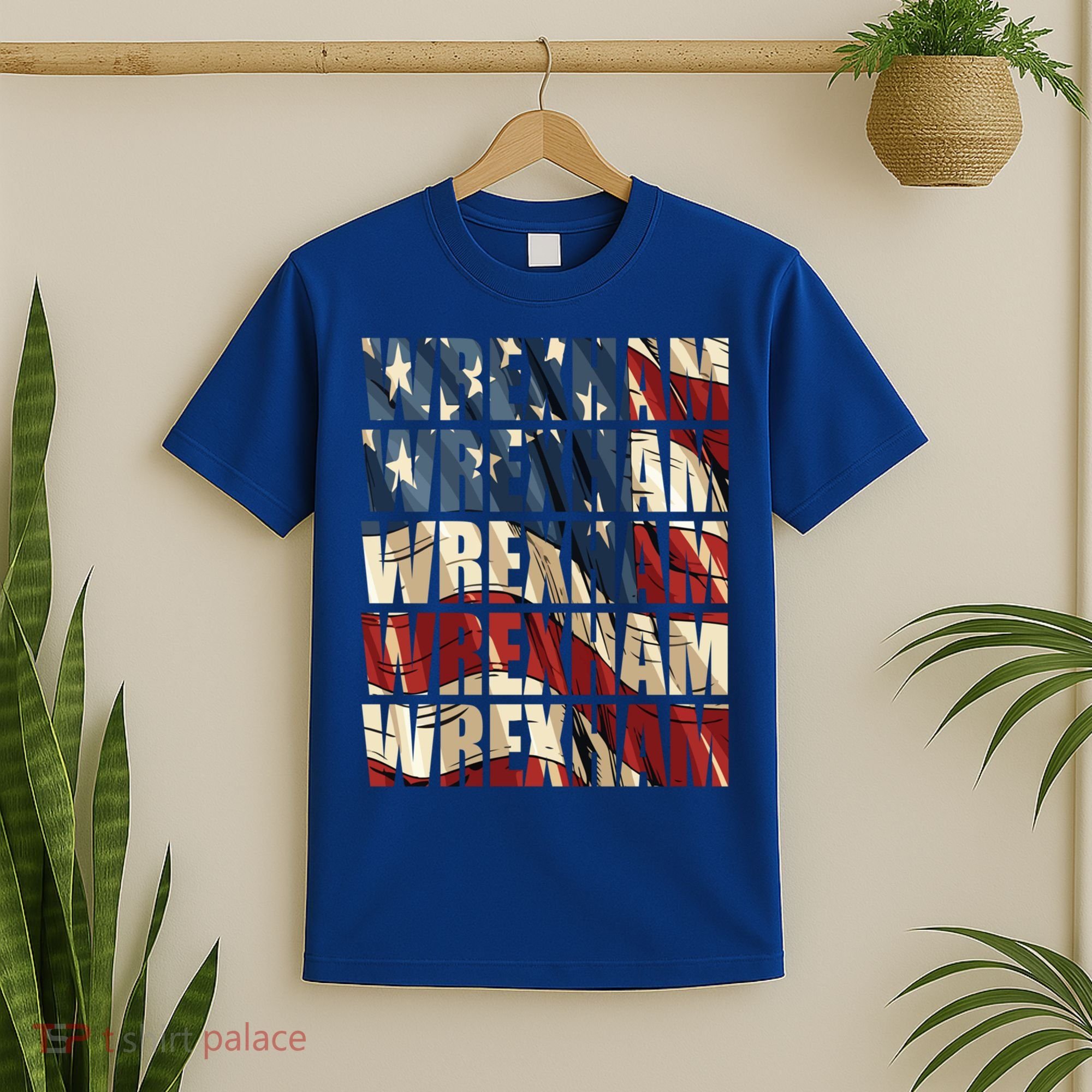 Wrexham Usa Flag American Welsh Wales Dragon Vintage Cool Gift T-Shirt