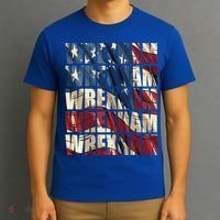 Wrexham Usa Flag American Welsh Wales Dragon Vintage Cool Gift T-Shirt thumb 3