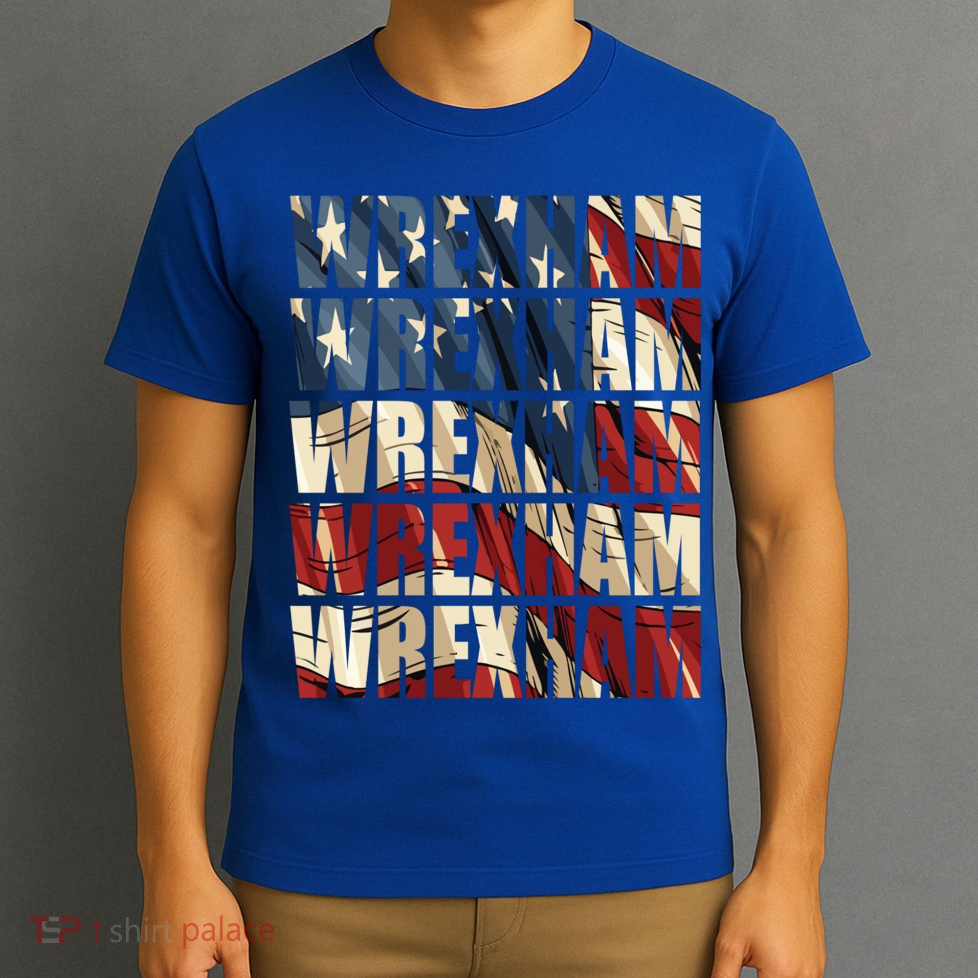 Wrexham Usa Flag American Welsh Wales Dragon Vintage Cool Gift T-Shirt