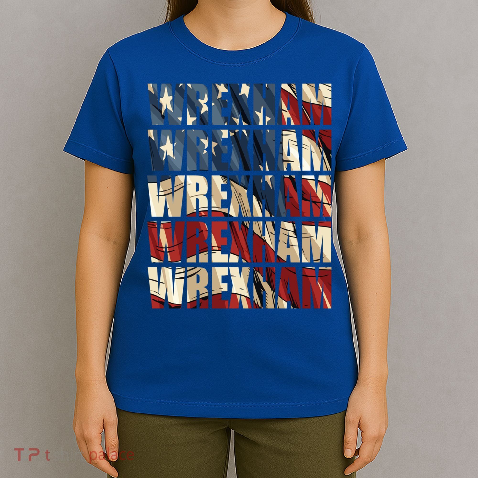 Wrexham Usa Flag American Welsh Wales Dragon Vintage Cool Gift T-Shirt