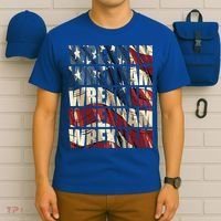 Wrexham Usa Flag American Welsh Wales Dragon Vintage Cool Gift T-Shirt thumb 6