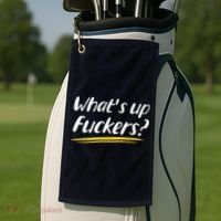What's Up Fuckers Funny Golf Towel thumb 2