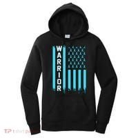 Warrior Usa Flag Prostate Cancer Awareness Ribbon Graphic Gift Women's Hoodie thumb 0