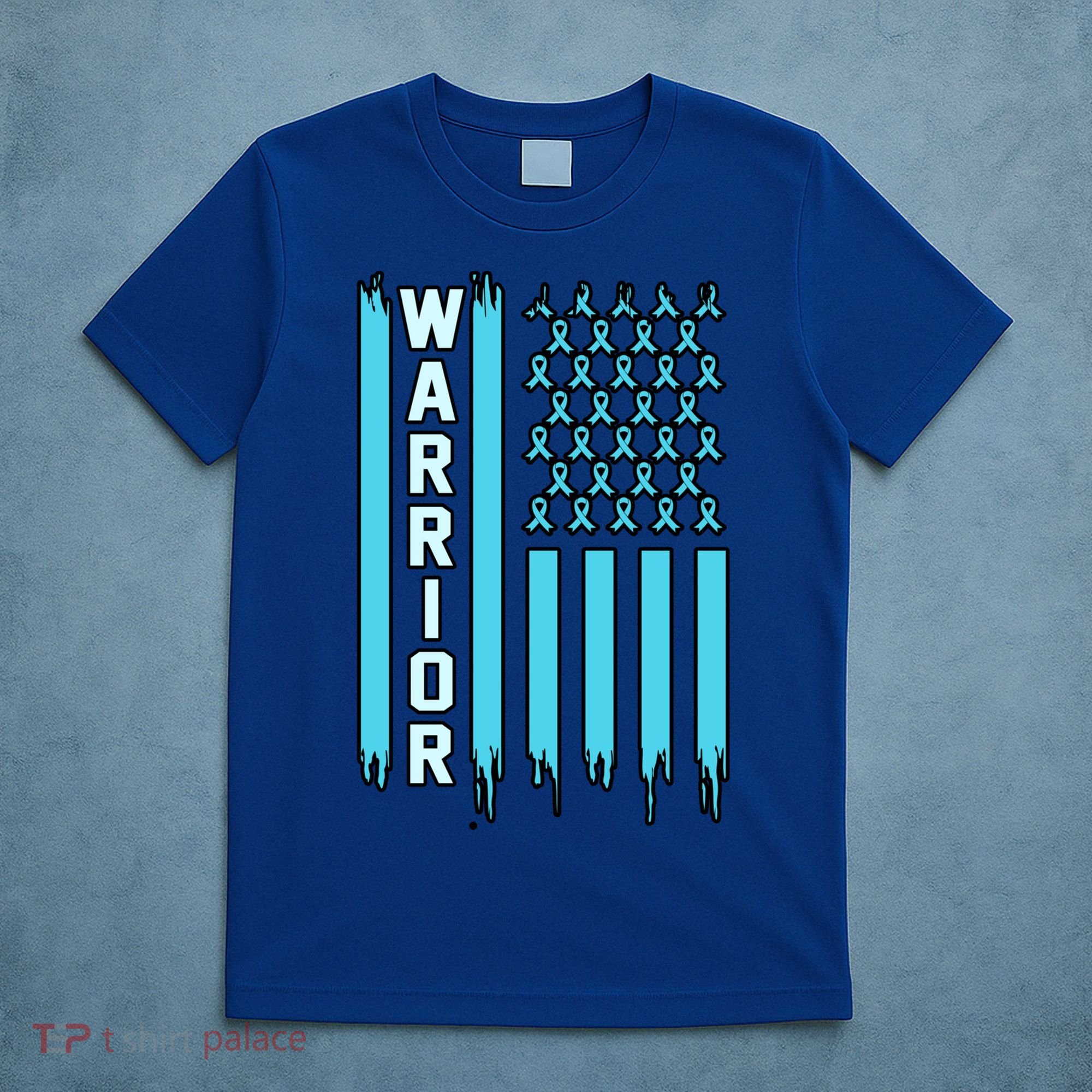 Warrior Usa Flag Prostate Cancer Awareness Ribbon Graphic Gift T-Shirt