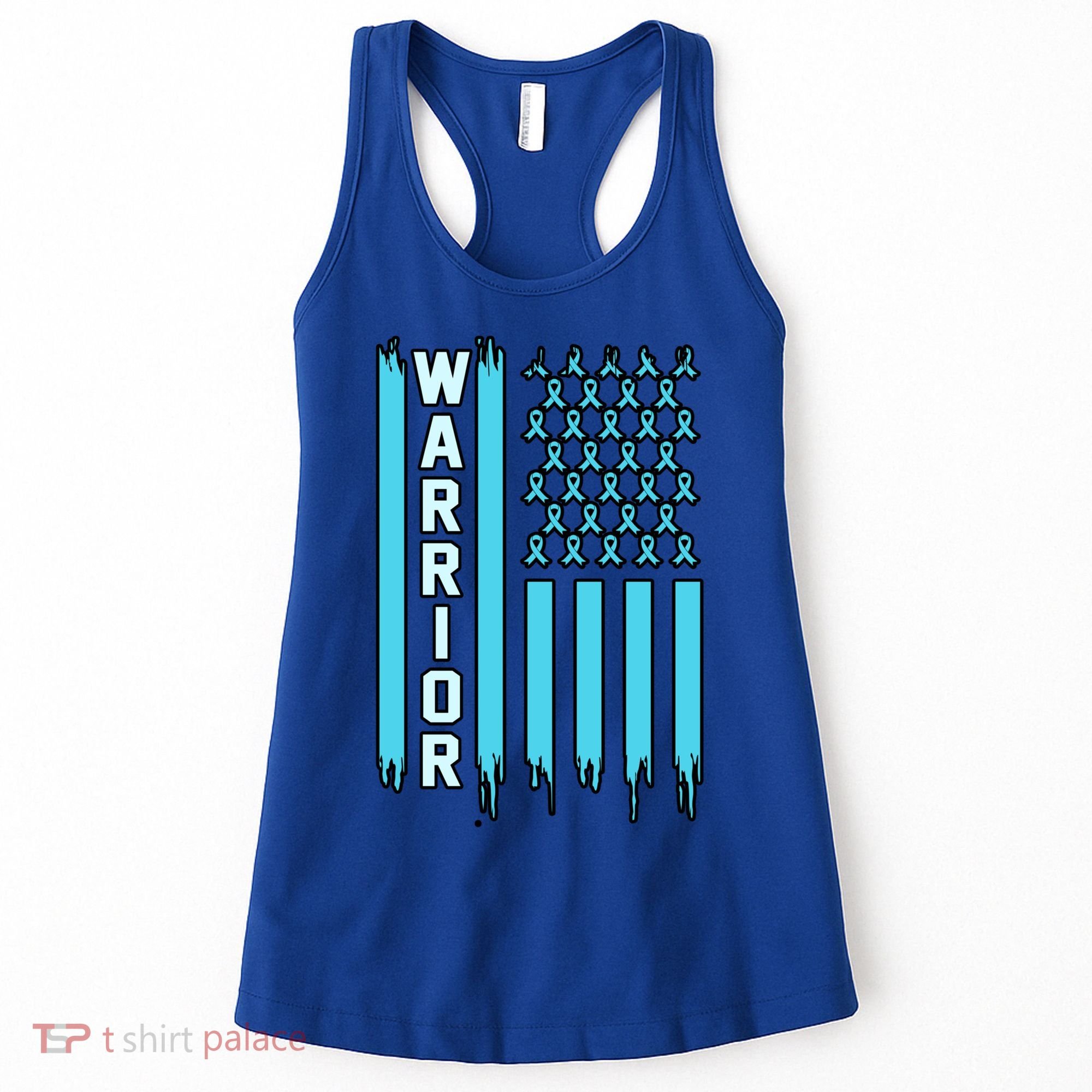 Warrior Usa Flag Prostate Cancer Awareness Ribbon Graphic Gift Women's Tank Top