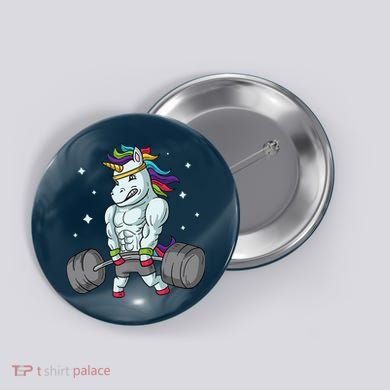 Weightlifting Unicorn - Funny Deadlift & Gym Gift Button