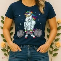 Weightlifting Unicorn - Funny Deadlift & Gym Gift Women's T-Shirt thumb 2