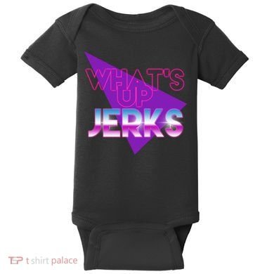 What's Up Jerks Retro Baby Bodysuit