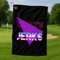 What's Up Jerks Retro Golf Towel thumb 1