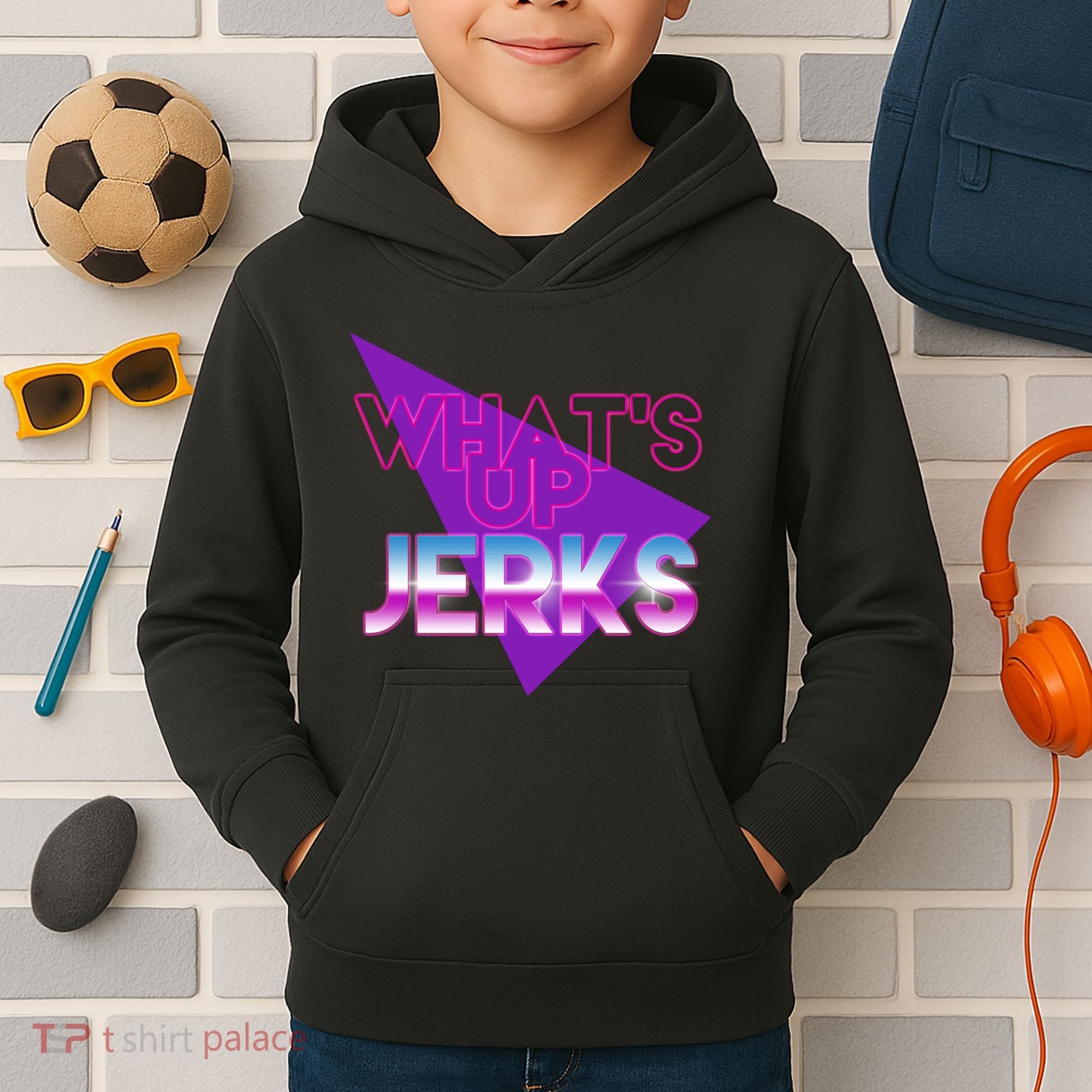 What's Up Jerks Retro Kids Hoodie