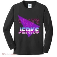 What's Up Jerks Retro Kids Long Sleeve Shirt thumb 0