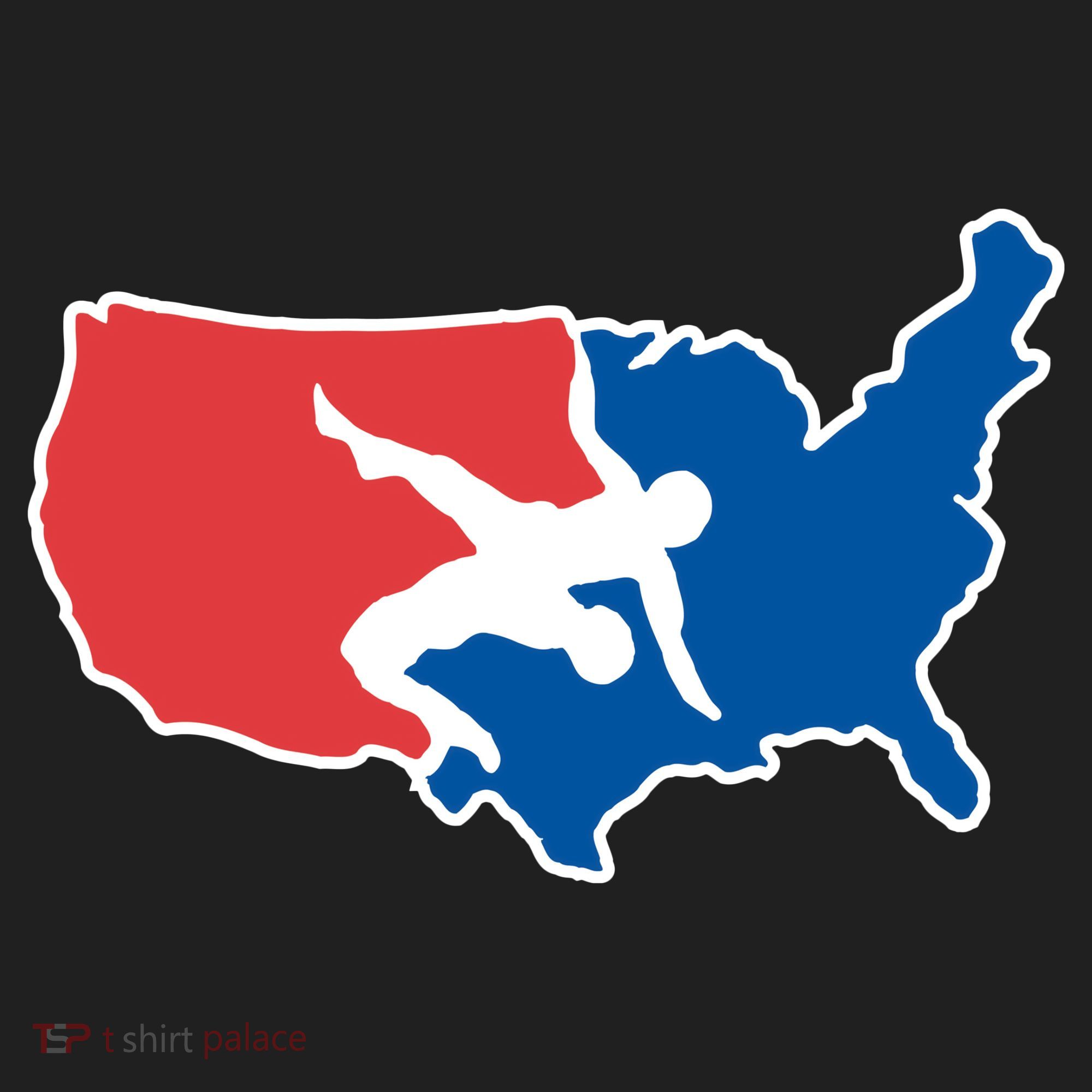 Wrestling Usa Map Funny Women's Sweatshirt