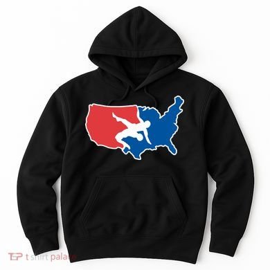 Wrestling Usa Map Funny Hoodie