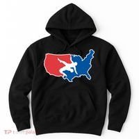 Wrestling Usa Map Funny Hoodie thumb 0