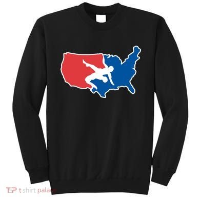Wrestling Usa Map Funny Sweatshirt