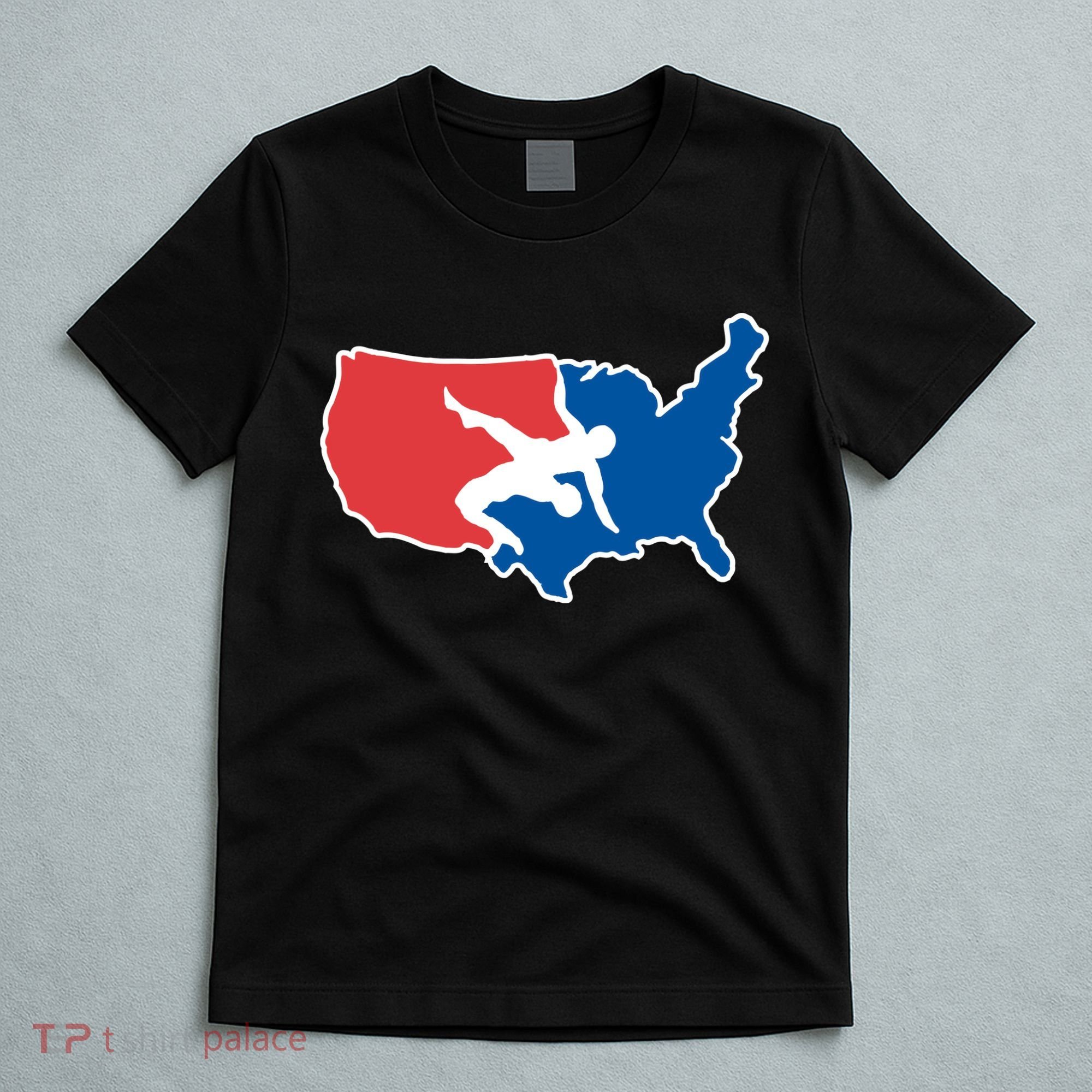 Wrestling Usa Map Funny T-Shirt