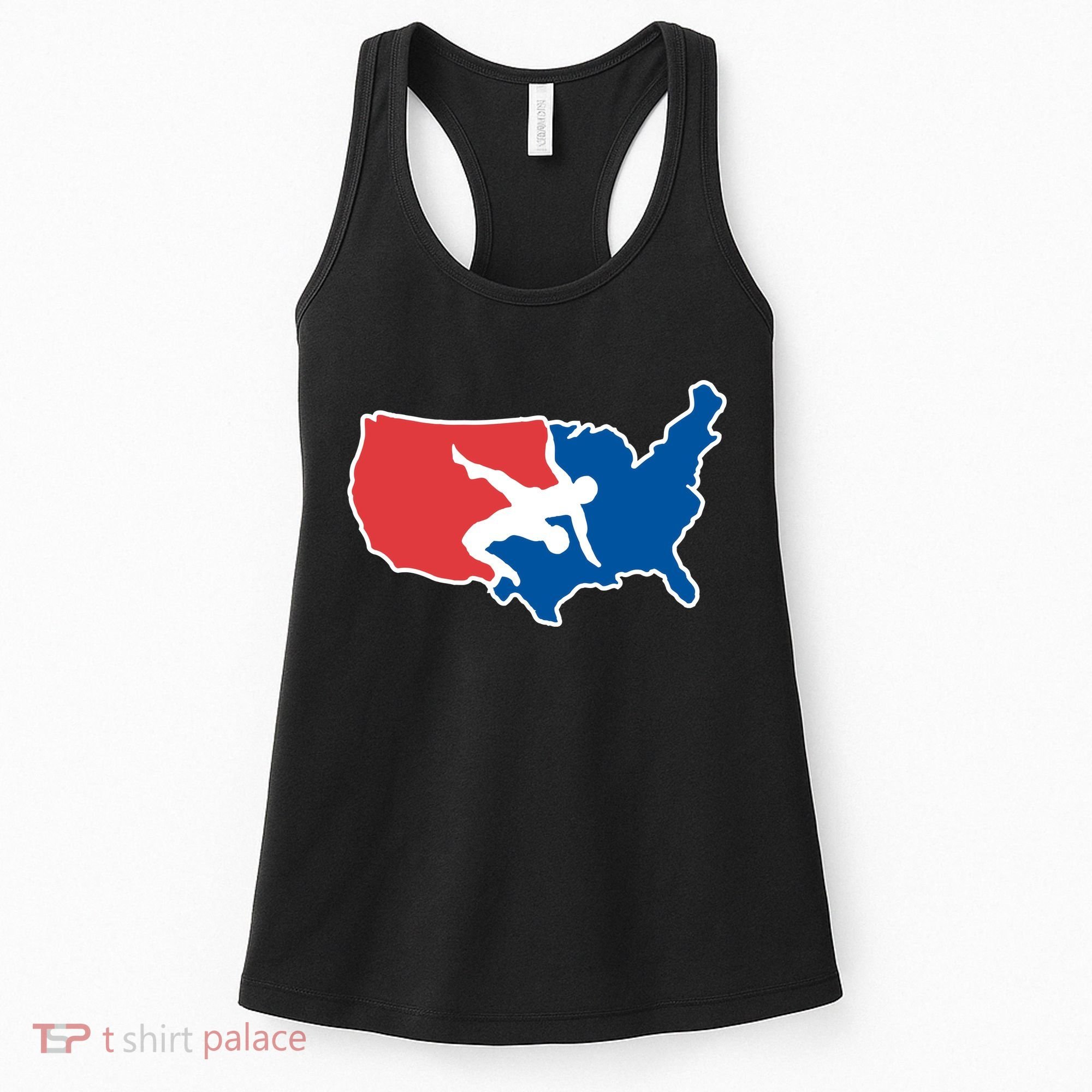 Wrestling Usa Map Funny Women's Tank Top