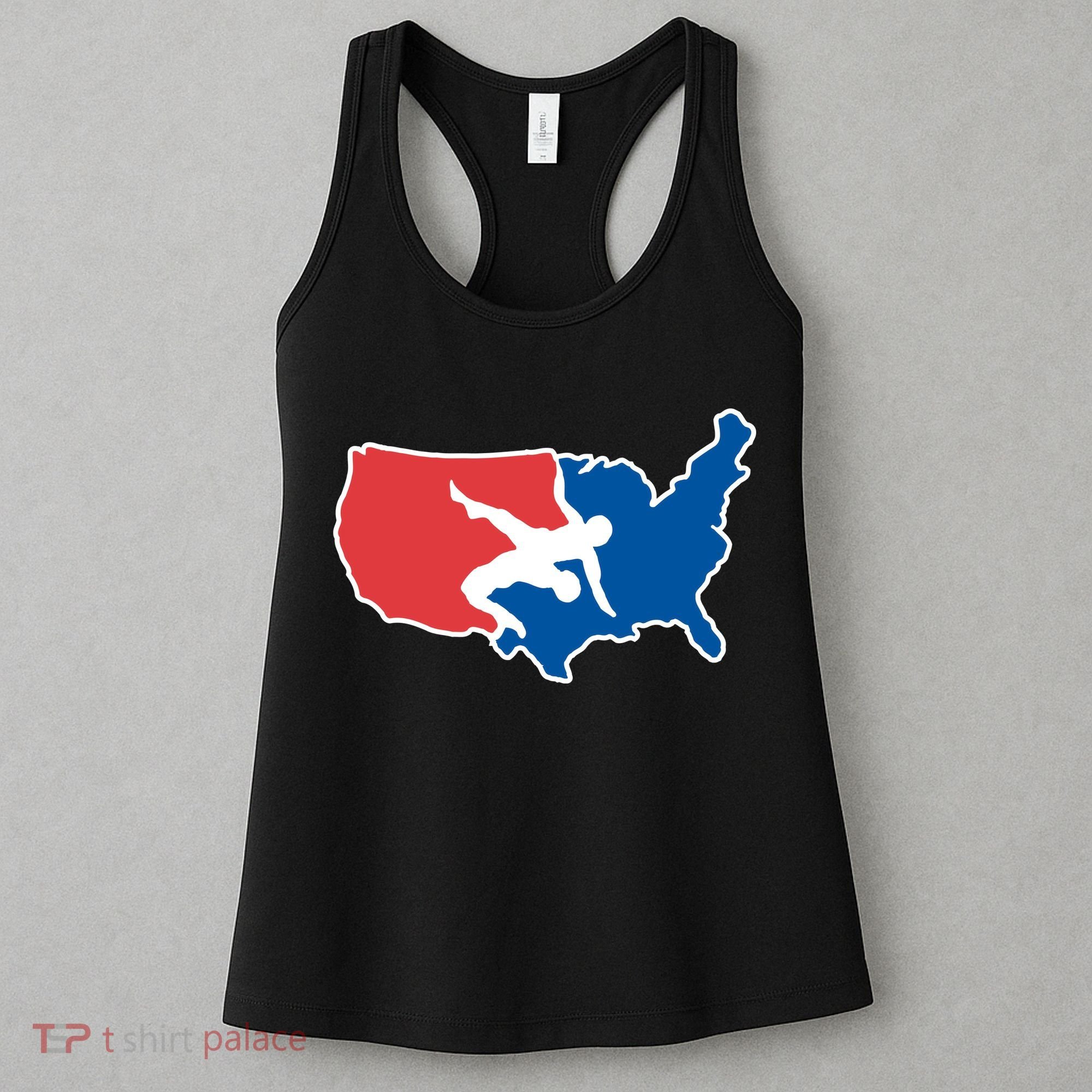 Wrestling Usa Map Funny Women's Tank Top