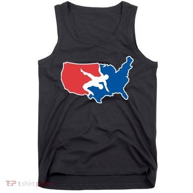 Wrestling Usa Map Funny Tank Top