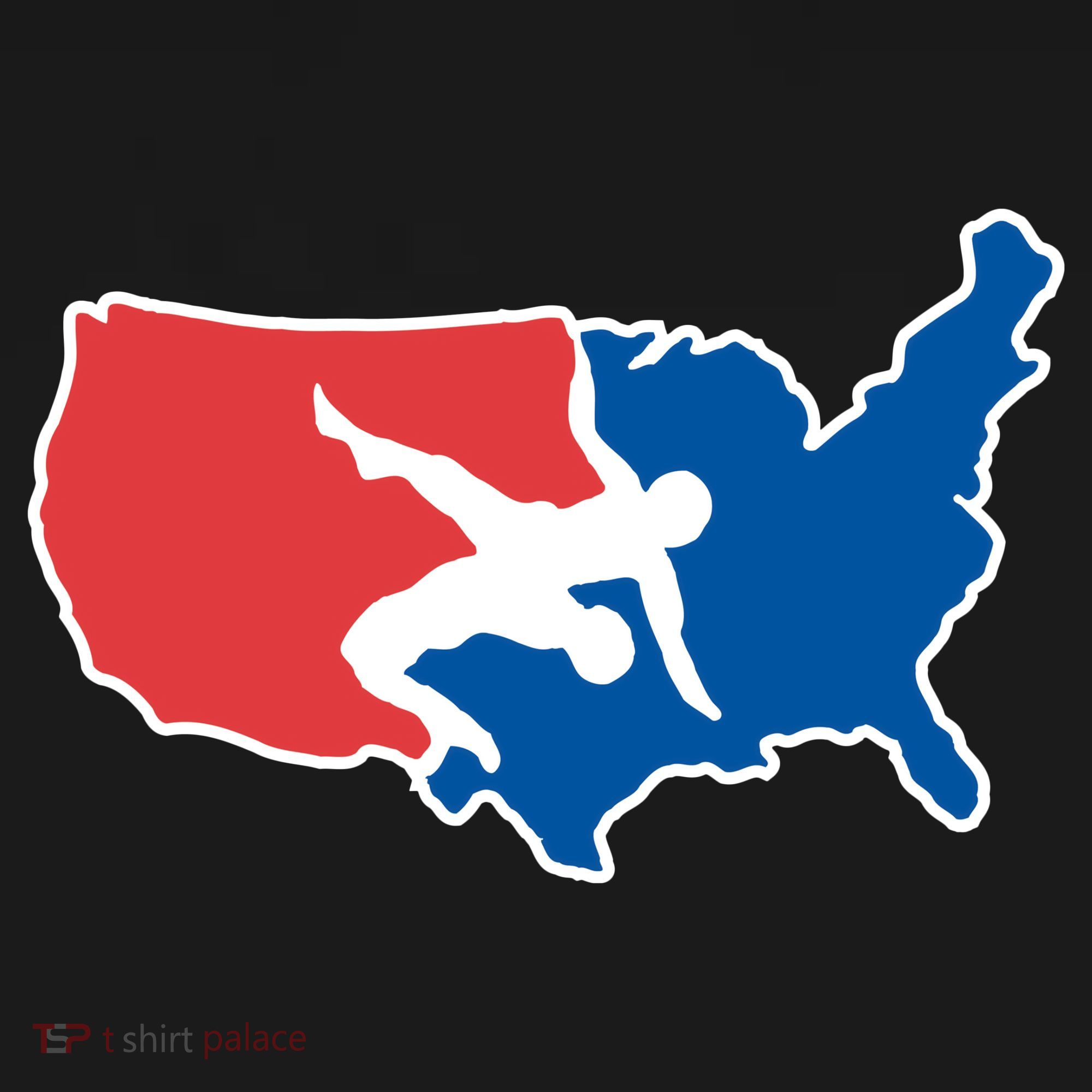Wrestling Usa Map Funny Women's Long Sleeve Shirt