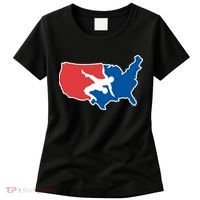 Wrestling Usa Map Funny Women's T-Shirt thumb 0