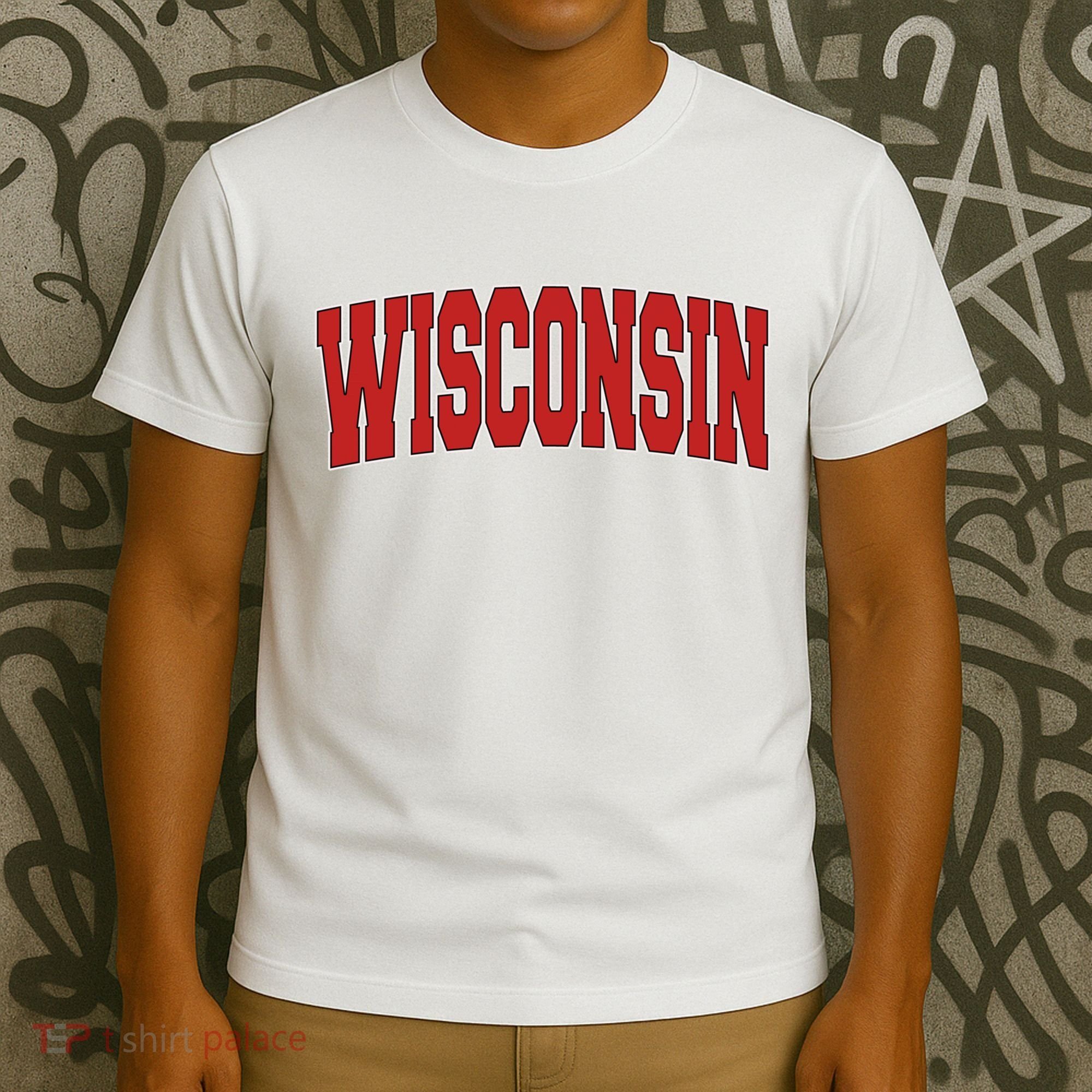 Wisconsin Usa State Wi Varsity Style Vintage Sports Cool Gift T-Shirt