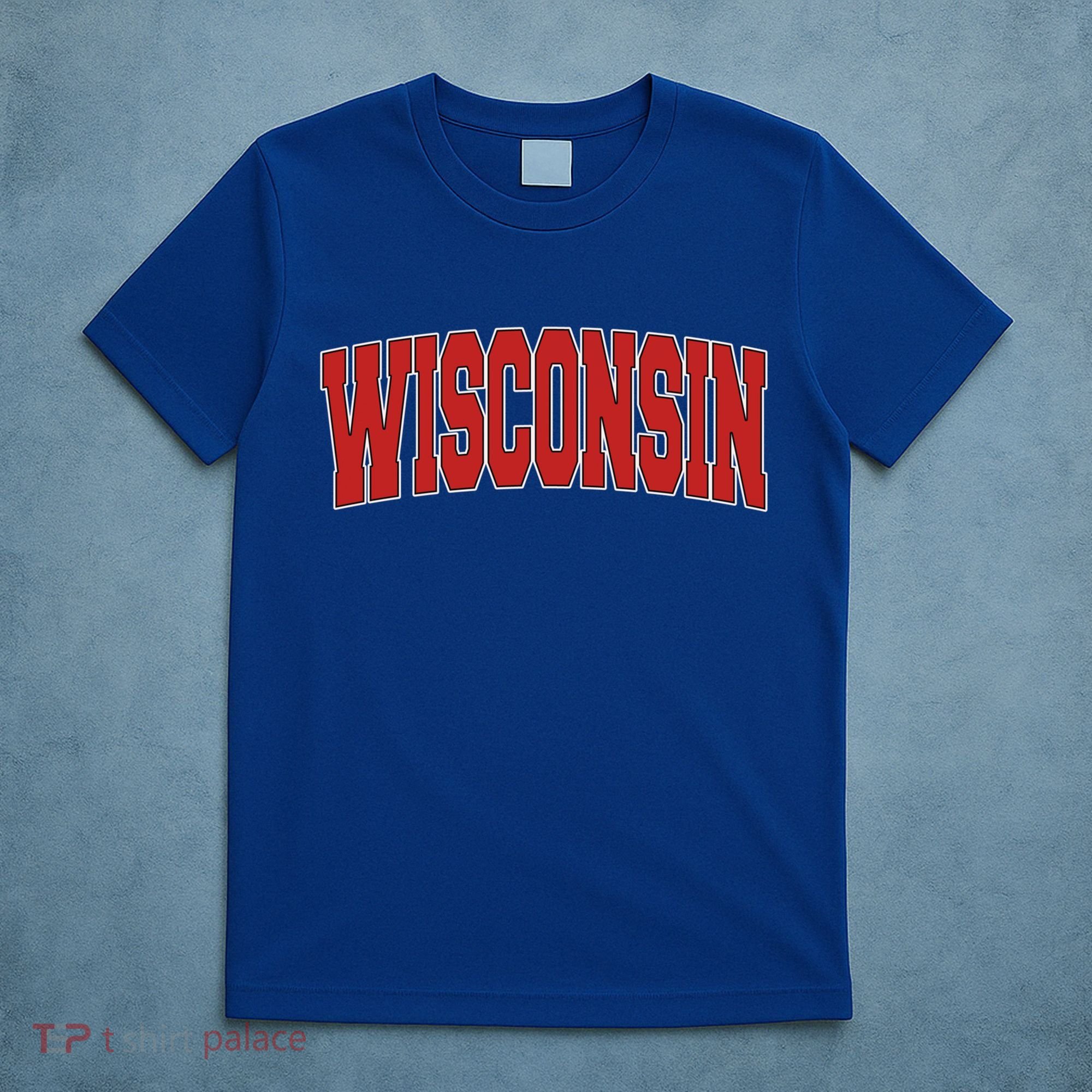 Wisconsin Usa State Wi Varsity Style Vintage Sports Cute Gift T-Shirt