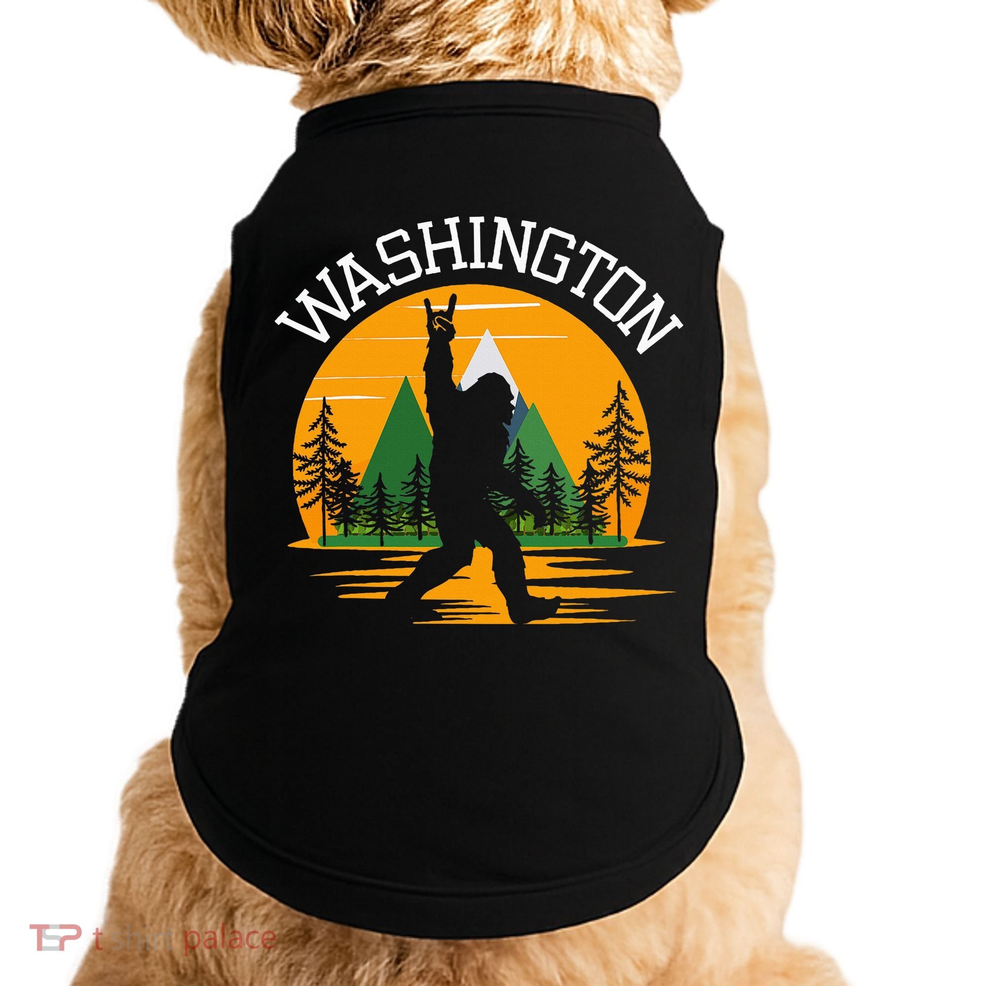 Washington Us State Bigfoot Sasquatch Doggie Tank