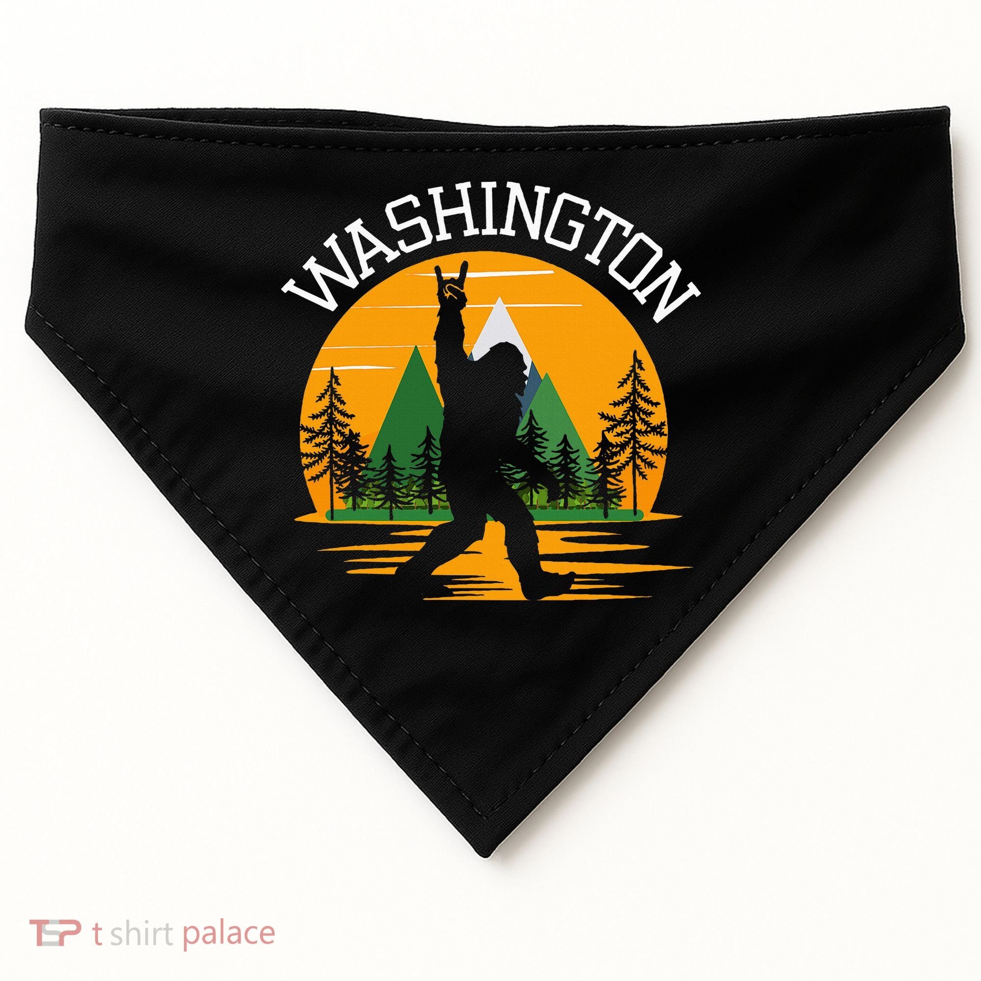 Washington Us State Bigfoot Sasquatch USA-Made Doggie Bandana