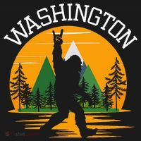 Washington Us State Bigfoot Sasquatch USA-Made Doggie Bandana thumb 2