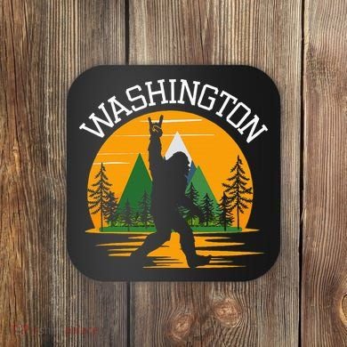 Washington Us State Bigfoot Sasquatch Coaster