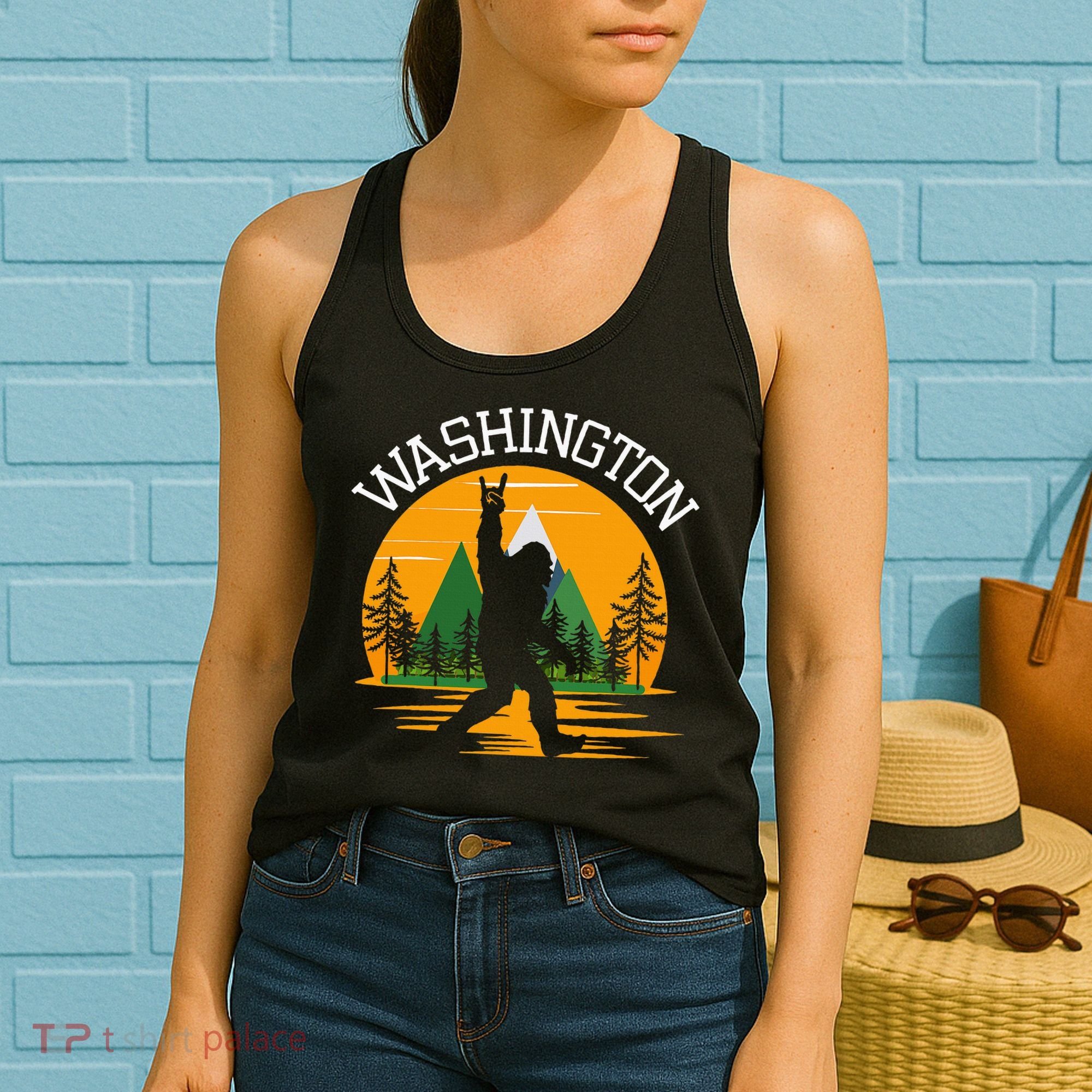 Washington Us State Bigfoot Sasquatch Women's Tank Top