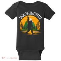 Washington Us State Bigfoot Sasquatch Baby Bodysuit thumb 0