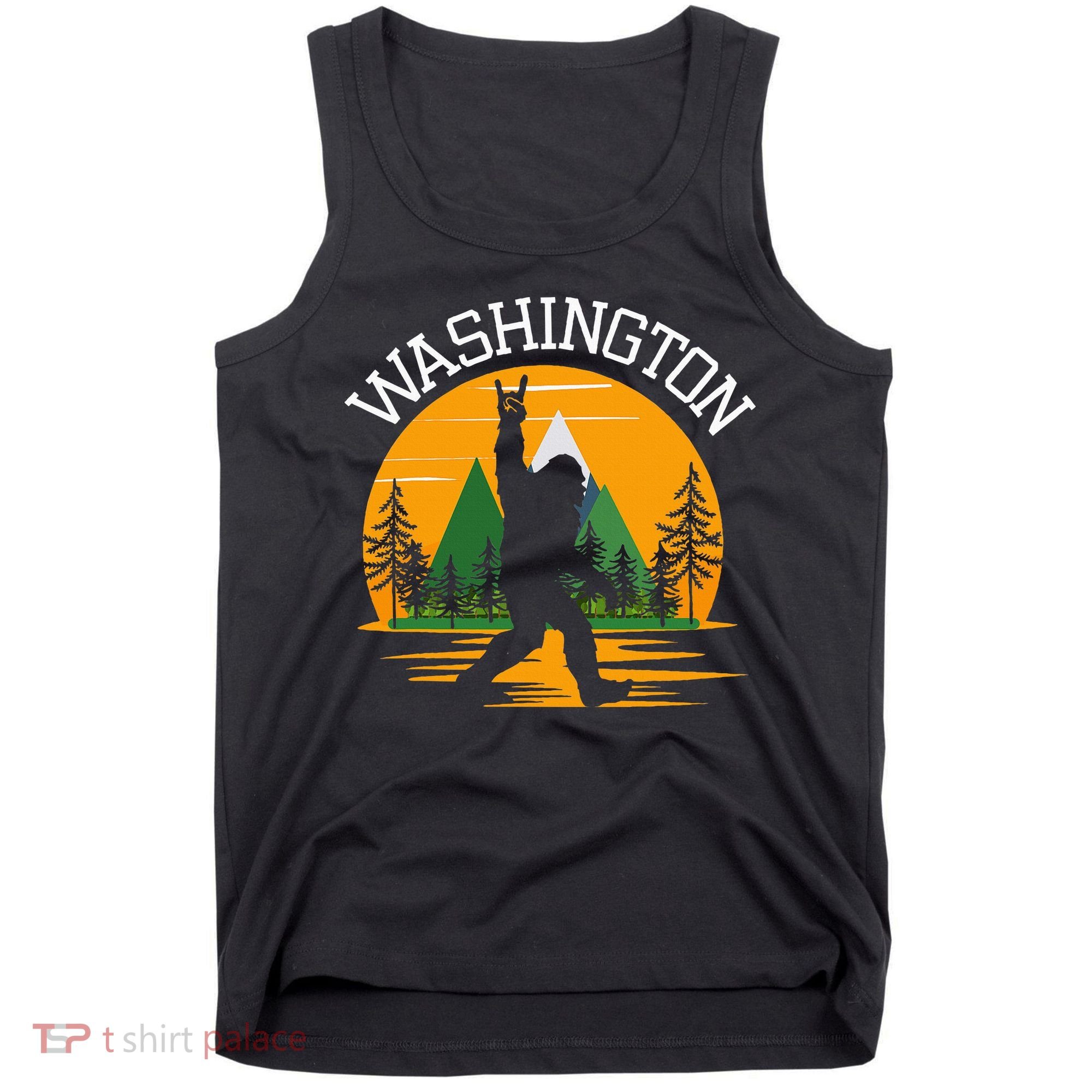 Washington Us State Bigfoot Sasquatch Tank Top