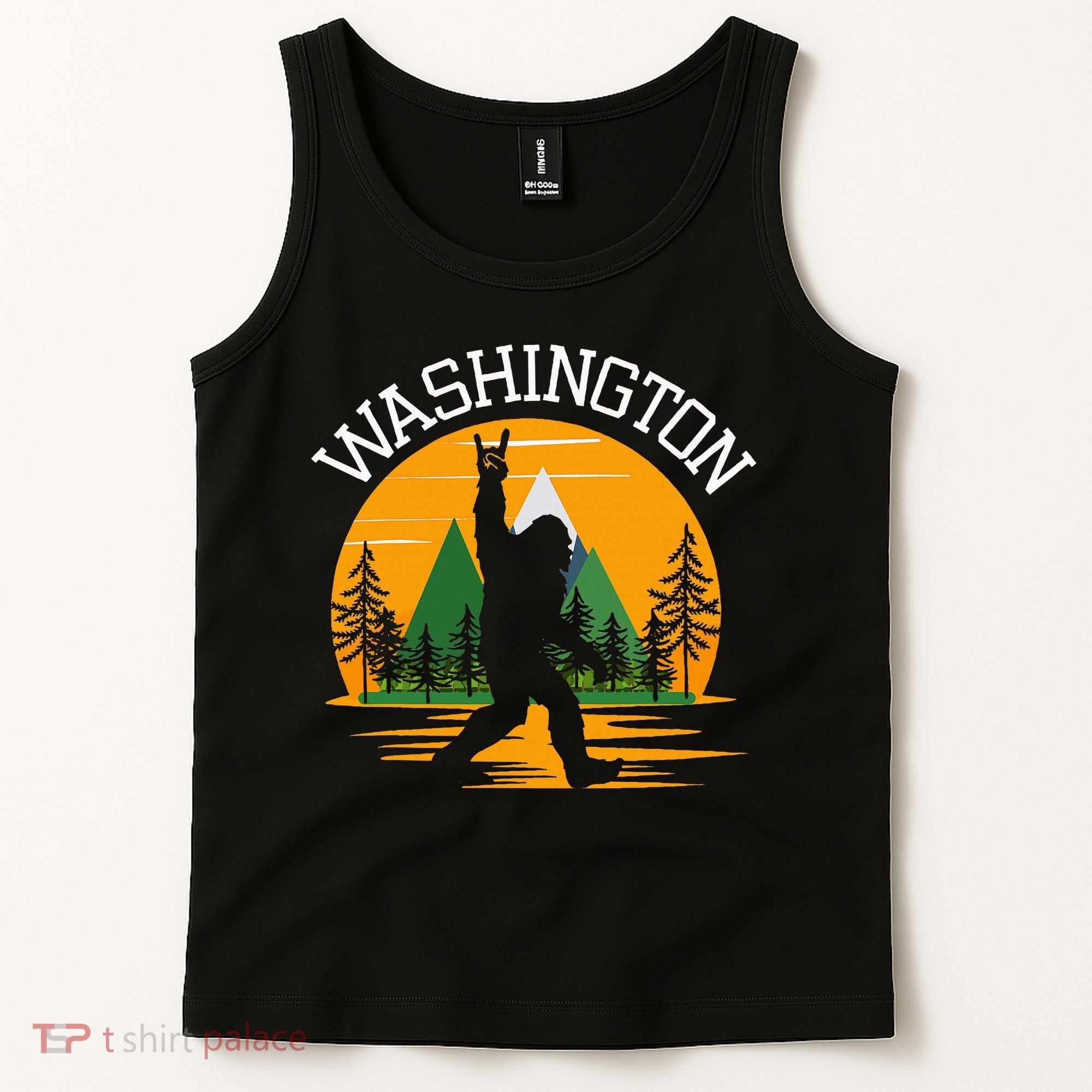 Washington Us State Bigfoot Sasquatch Tank Top