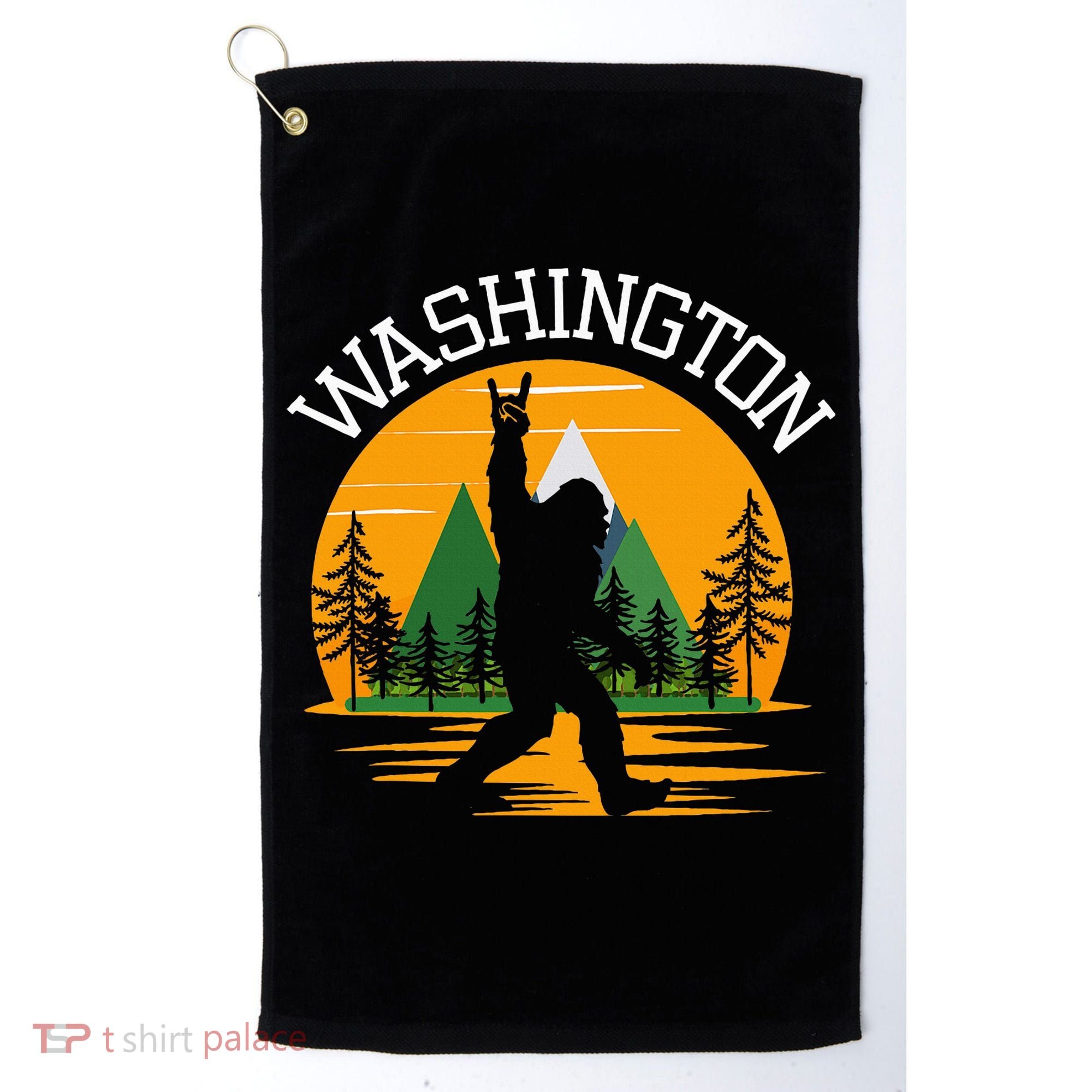 Washington Us State Bigfoot Sasquatch Golf Towel