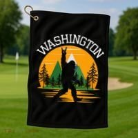 Washington Us State Bigfoot Sasquatch Golf Towel thumb 1