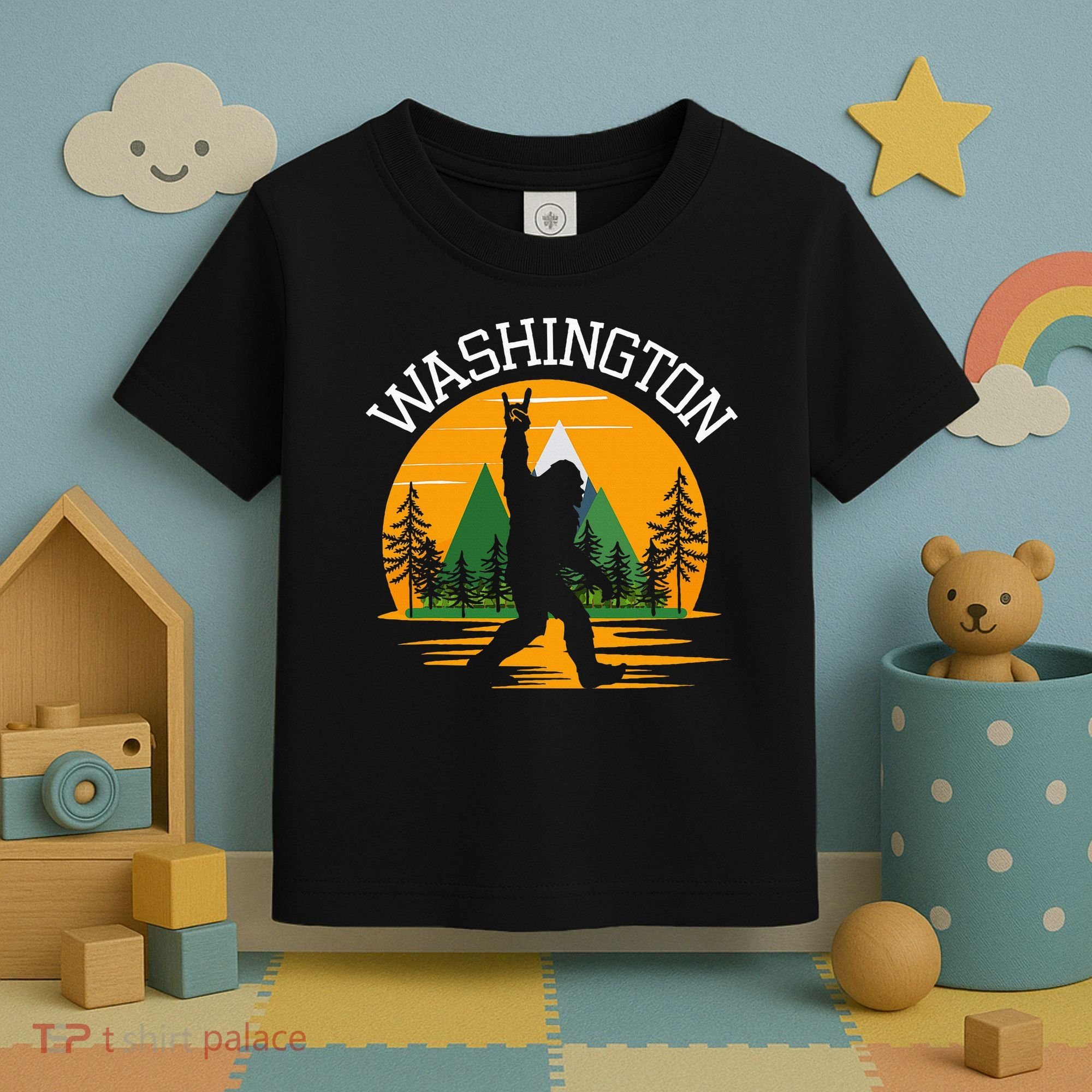 Washington Us State Bigfoot Sasquatch Toddler T-Shirt