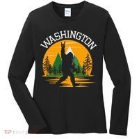 Washington Us State Bigfoot Sasquatch Women's Long Sleeve Shirt thumb 0