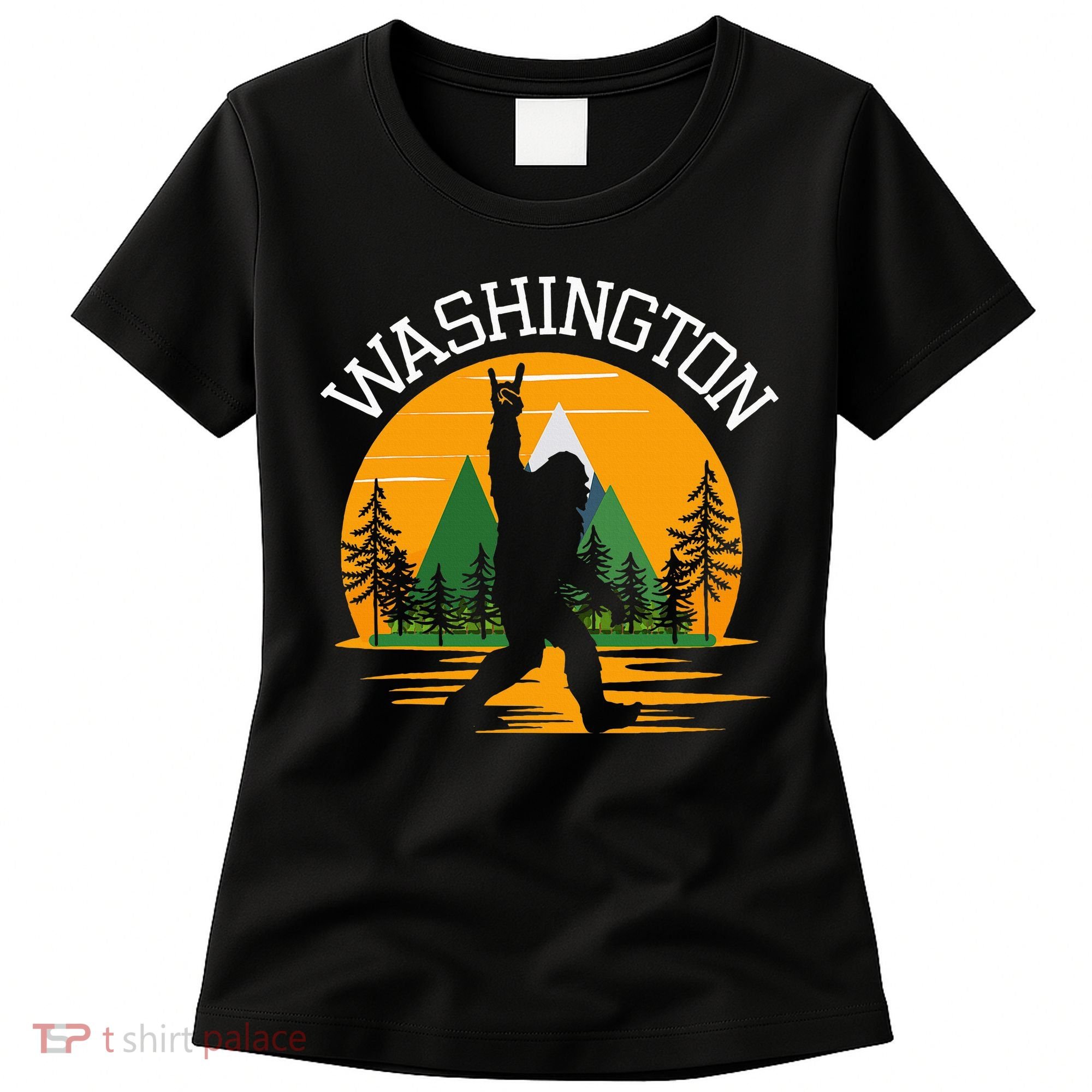 Washington Us State Bigfoot Sasquatch Women's T-Shirt