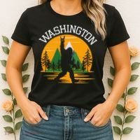 Washington Us State Bigfoot Sasquatch Women's T-Shirt thumb 2