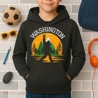 Washington Us State Bigfoot Sasquatch Kids Hoodie thumb 2