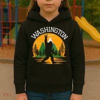 Washington Us State Bigfoot Sasquatch Kids Hoodie thumb 3