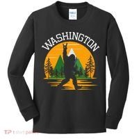Washington Us State Bigfoot Sasquatch Kids Long Sleeve Shirt thumb 0