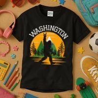 Washington Us State Bigfoot Sasquatch Kids T-Shirt thumb 3