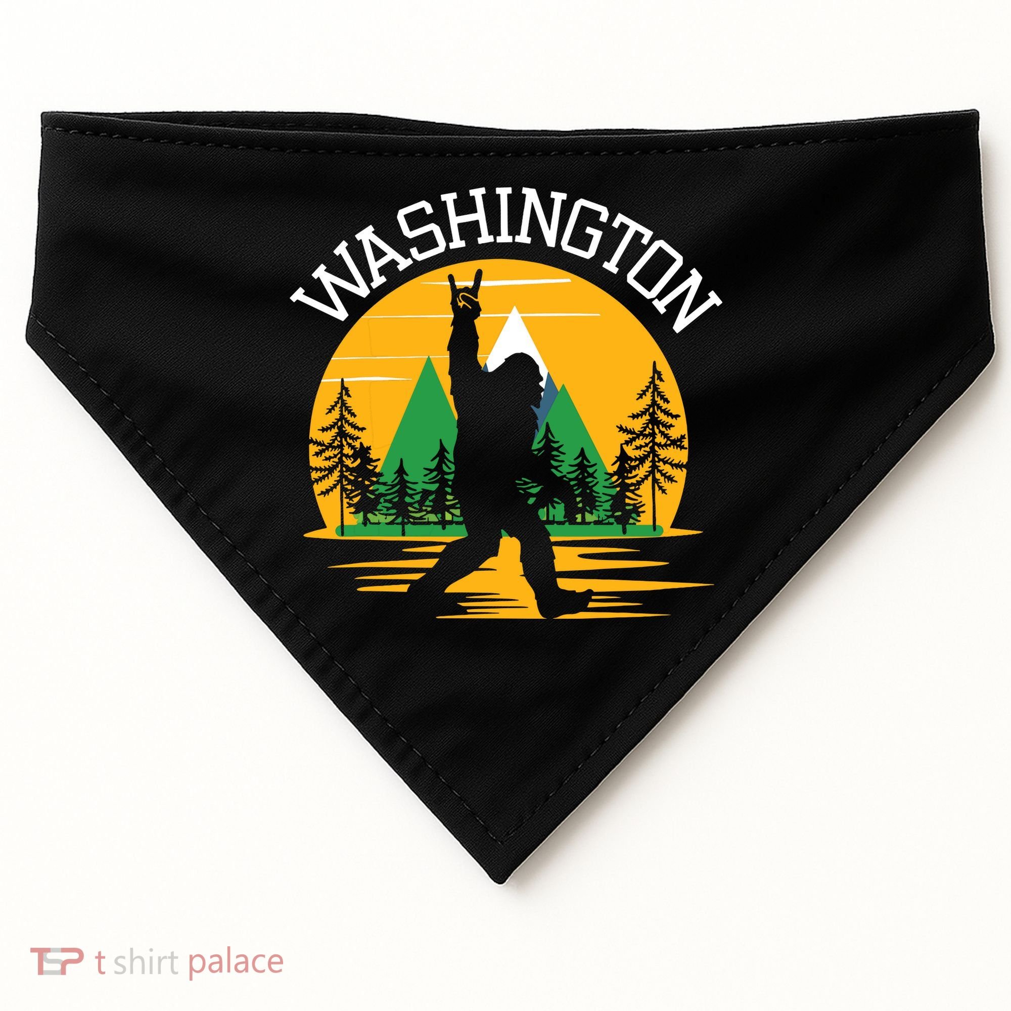 Washington Us State Bigfoot Sasquatch USA-Made Doggie Bandana