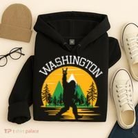 Washington Us State Bigfoot Sasquatch Hoodie thumb 4