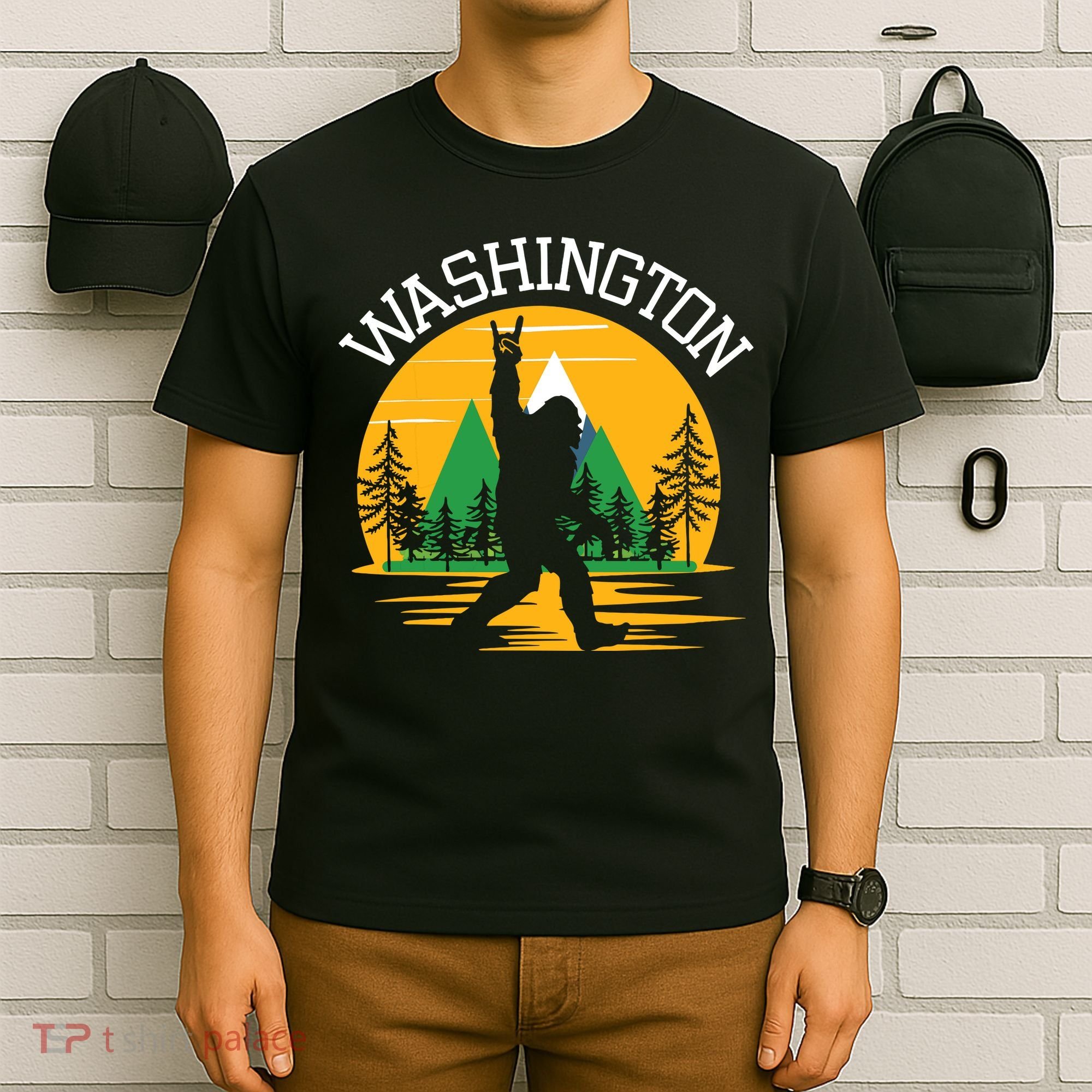 Washington Us State Bigfoot Sasquatch T-Shirt