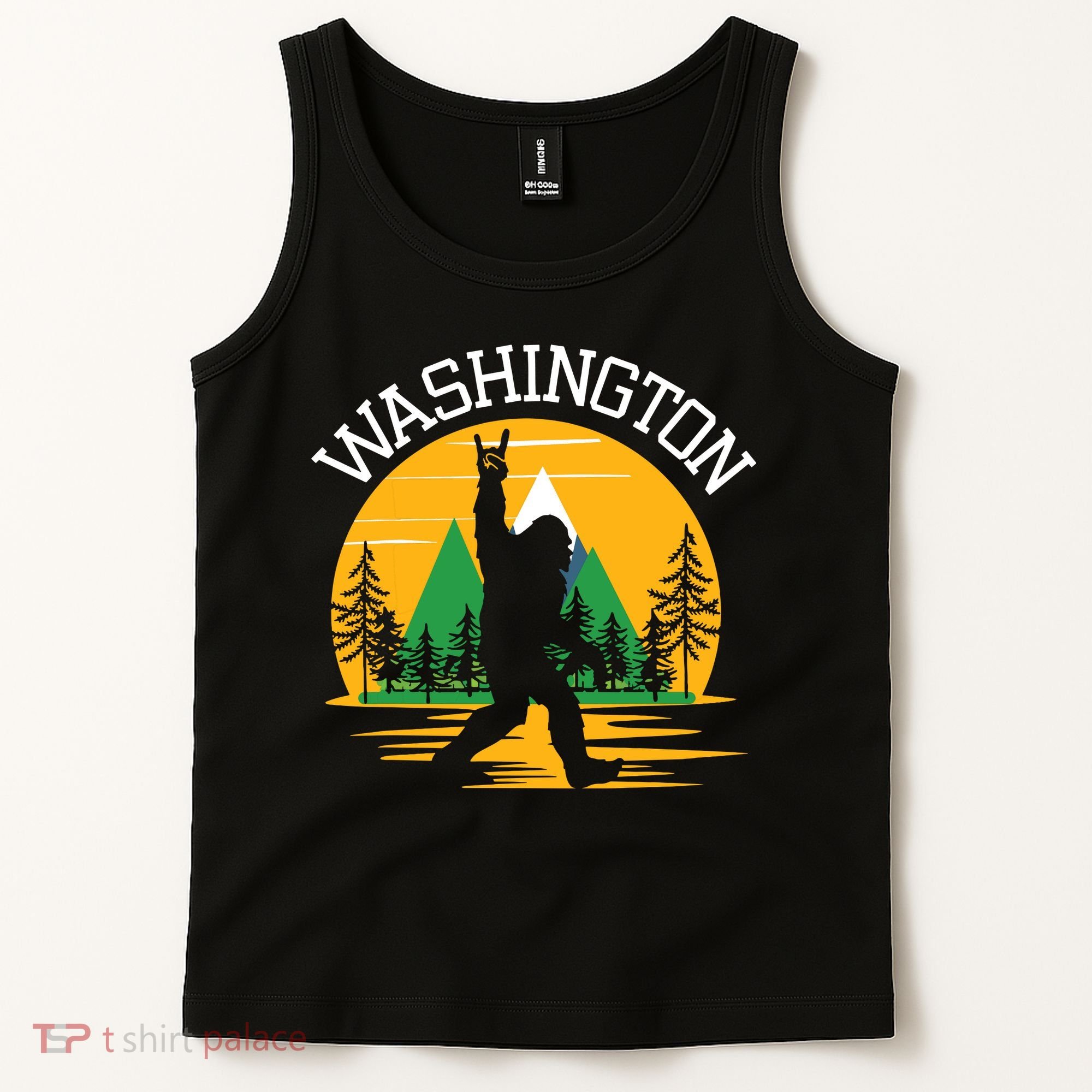Washington Us State Bigfoot Sasquatch Tank Top